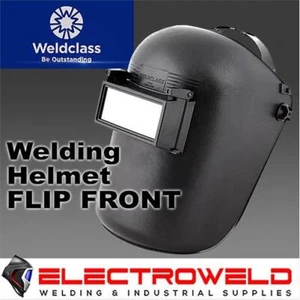 WELDCLASS Flip Front Welding Helmet, Mig Tig Stick, Black - 7-FFH - Picture 1 of 2