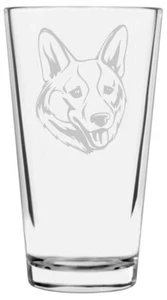 Cardigan Welsh Corgi Dog Themed Etched All Purpose 16oz Pint Glass - Picture 1 of 1