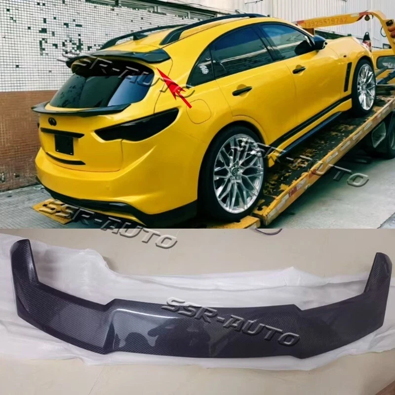 Alerón de techo trasero de carbono real para Infiniti FX35 FX37 QX70 2010-2017 Foto 1 de 4
