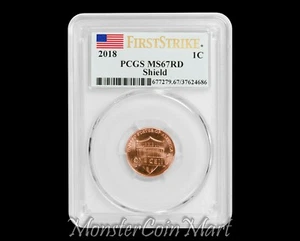 2018 P Shield Lincoln Cent PCGS MS67RD FIRST STRIKE - Picture 1 of 2