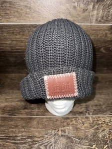 Love Your Melon Knit Beanie Sticking Cap Dark Gray Adult Warm Cap NO POM USA - Picture 1 of 7