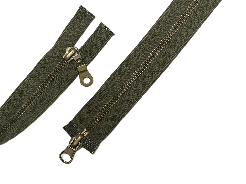 2 Wege Reissverschluß metall 6mm von 40 cm bis 1m natogrün oliv - Bild 1 von 1