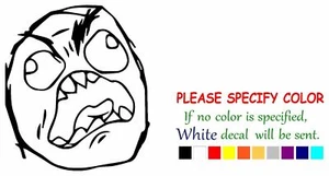 Adesivo decalcomania vinile Rage Face FU Guy paraurti finestra auto parete laptop 9" - Foto 1 di 5