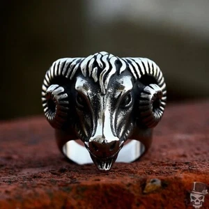 Sculpt Rings™ Ram Sheep Head Stainless Steel Ring - Unique and Durable - Picture 1 of 10