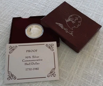 1732-1982 George Washington commemorative half dollar PROOF 90% Silver US Mint - Image 1 of 3