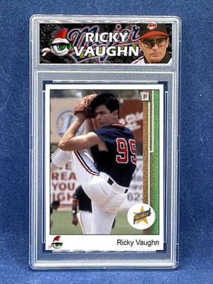 1989 Upper Deck Inspired Ricky “Wild Thing” Vaughn RC Rookie Custom Card In Slab - Image 1 of 2