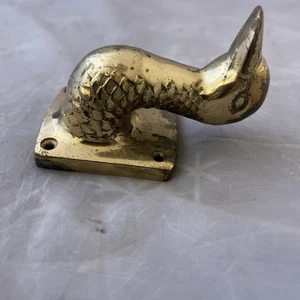 Solid Brass Duck Head Wall Hook For Coats Jackets Towels Purses Nice Detail - Picture 1 of 7