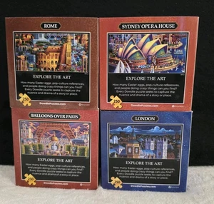 Dowdle Places & Themes 4 Mini Wooden Puzzles 250 Pcs Each Complete - Picture 1 of 12