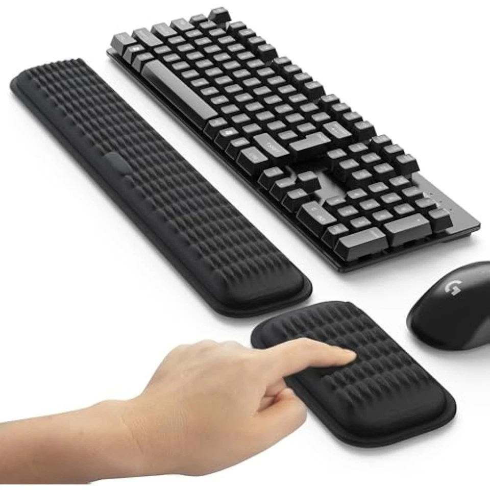 Ergonomic wrist rest for keyboard and mouse, soft memory foam keyboard - Image 1 of 1