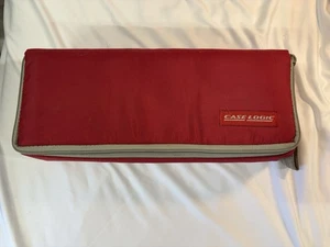 CASE LOGIC Cassette Tape Carry Case Holder 15-Capacity RED/GRAY Zipper 90s Retro - Picture 1 of 9