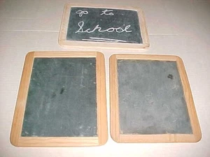 Vintage Small Double Sided Child's Wood & Slate Chalkboard - Picture 1 of 2