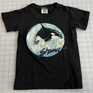 Vintage 90s Sea World Shamu Children’s Animal Print Shirt Size Small Made In USA - Picture 1 of 6