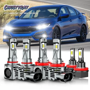For 2016-2020 Honda Civic 6000K LED Headlight High Low Beam Fog Light Bulbs Kit - Picture 1 of 15
