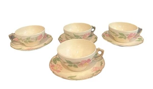 Set 4 Vintage Tea Coffee Cups Saucers Franciscan Ware Desert Rose California - Picture 1 of 7