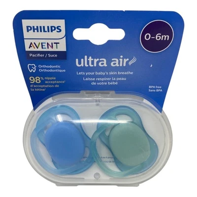 Philips Avent Ultra Chupete de Aire 0-6m Ortodoncia Libre de BPA Chupete para Bebé Azul NUEVO Foto 1 de 2