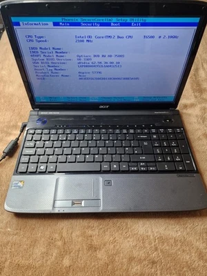 Acer Aspire 5739G Laptop 15.6" IC2D T6500 2.10GHz Bios Tested Only Read Descript - Image 1 of 4