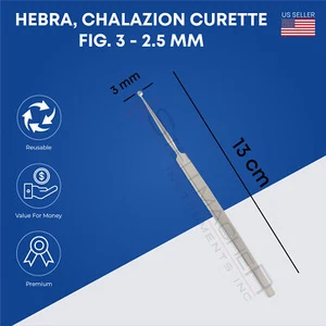 Instrumentos oftálmicos quirúrgicos de acero inoxidable Hebra Chalazion Curette - Imagen 1 de 7
