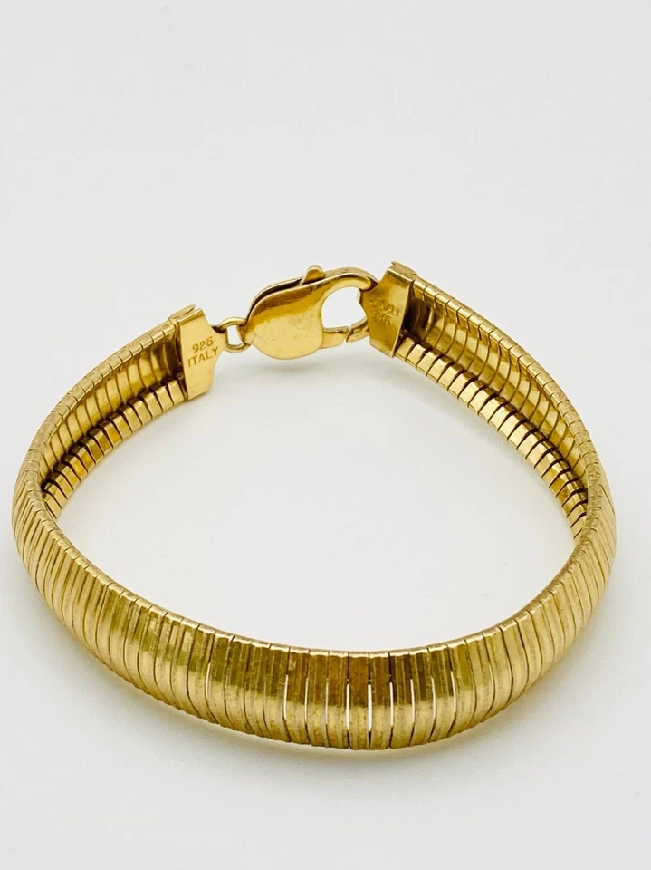Pulsera 11mm Aurafin 925 Italia Plata de Ley Oro Vermeil Foto 1 de 4