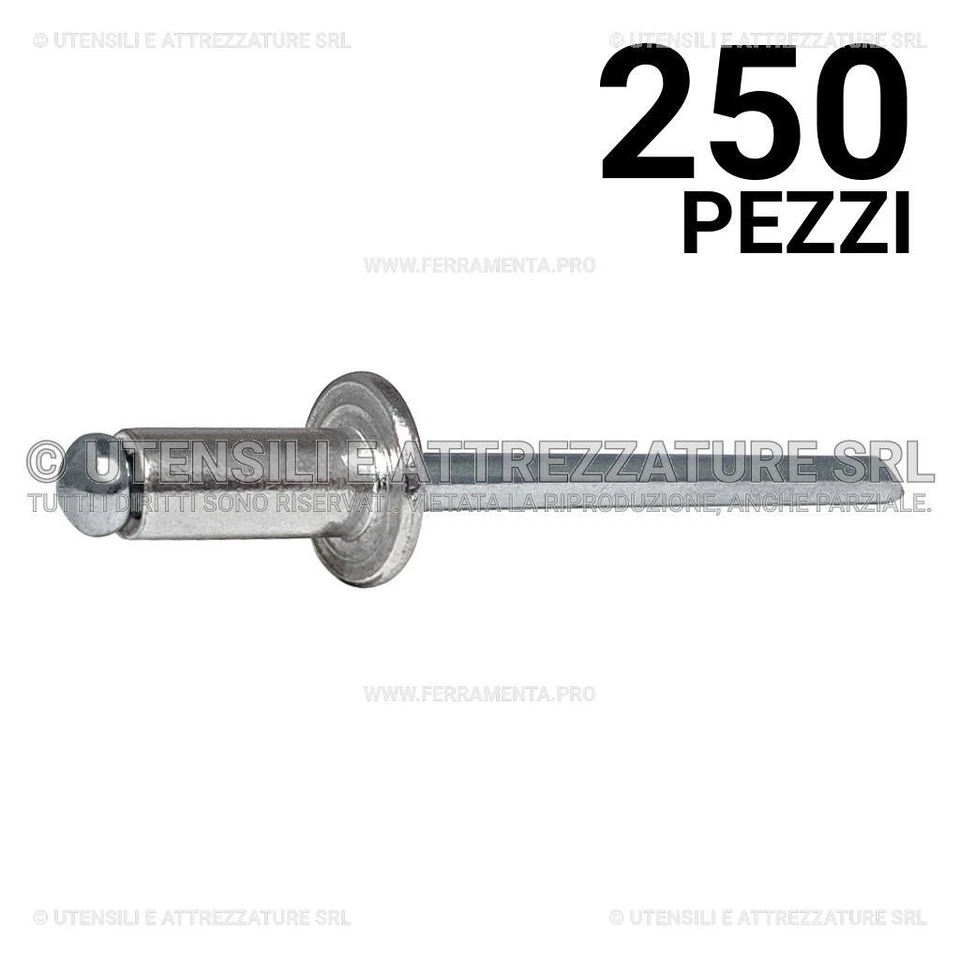 250 pezzi Rivit AFT - Rivetto Alluminio/Acciaio TT  7,8x15,0 - Immagine 1 di 1