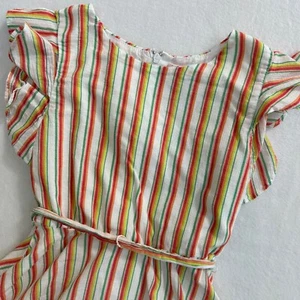 GB Girls Dress Size 6 Short Sleeve Ruffles Striped Multicolor - Picture 1 of 7