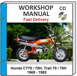HONDA CT70 TRAIL 70 1974 1975 1976 1977 1978 SERVICE REPAIR SHOP MANUAL ON CD - Picture 1 of 1