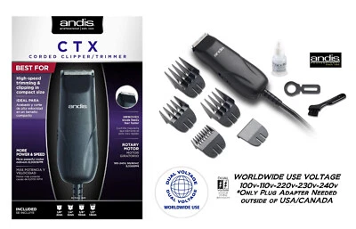 Juego de cortapelos/cortadoras con cable Andis Professional CTX*100V-220V-240V uso en todo el mundo Foto 1 de 4