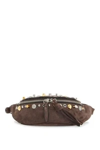 VALENTINO GARAVANI Nellcôte $1890 Testa Di Moro Brown Suede Belt Bag New - Picture 1 of 4