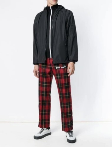 Pantaloni da pista Palm Angels a quadri rossi 100% lana vergine taglia 38 US 54 EU RP $920