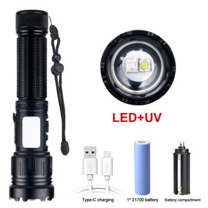 395nm UV Light LED Flashlight Blacklight 10000lm Spotlight COB White Red Light