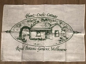 Plant Craft Cottage. Royal Botanic Gardens, Melbourne. Vintage linen tea towel. - Picture 1 of 2