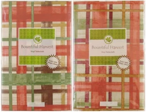 Autumn Harvest Plaid Vinyl Flannel Back Tablecloth Various Size/Colors - Picture 1 of 10