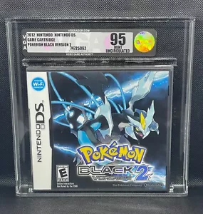 Pokemon Schwarz 2 Version VGA 95 Graded Gold Nintendo DS 2012 Unzirkuliert Spiel - Bild 1 von 2