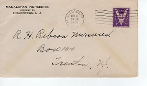 MANALAPAN NURSERIES, ENGLISHTOWN, NJ  1945  FDC8135 - Picture 1 of 1