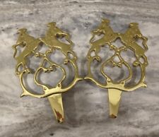 Pair of Vintage Brass Royal Lion Shaped Footed Trivet