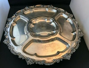 Silver Soldered Stud Plated Lazy Susan Serving Platter 20" - Picture 1 of 2