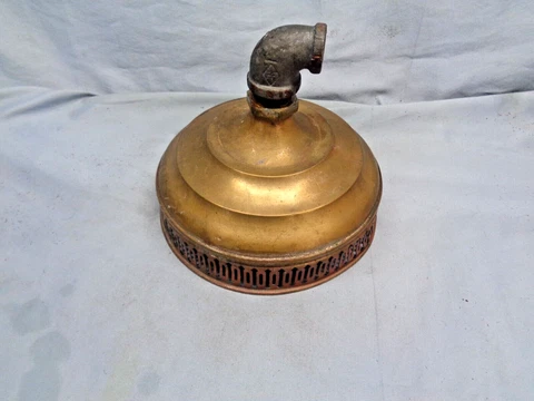Antique large indoor or outdoor brass shower head. 1800 or early 1900's (9" diam Cover