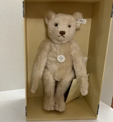 STEIFF 泰迪熊 1921 复制品,关节,#1776 / 4000 18 英寸带标签 407123 完好带盒 — 第 1/4 张图片