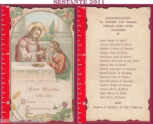 843 SANTINO HOLY CARD GESù RICORDO PRIMA COMUNIONE SANTA LEGA EUCARISTICA 3308 - Imagen 1 de 1