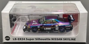 CM Model LB-ER34 Super Silhouette Nissan Skyline with Extra Wheels 1:64 Purple - Picture 1 of 1