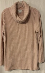 Womens Liz Claiborne Sweater Cowl Neck Long Sleeve Tan Pullover Knit Size Large - Picture 1 of 8