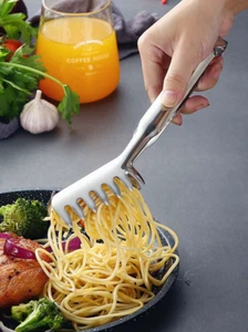 1 PC Thickened Stainless Steel Spaghetti Tongs - Multi-Functional for BBQ & Cook - Picture 1 of 4