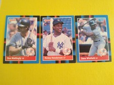 (3) 1988 Donruss #217 Don Mattingly #277 Rickey Henderson & #298 Dave Winfield 