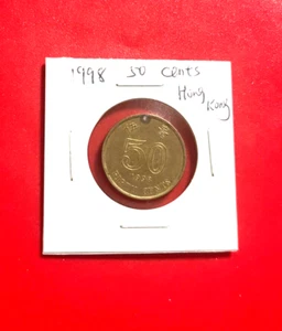 1998 HONG KONG 50 CENTS COIN - NICE WORLD COIN !!! - Picture 1 of 2