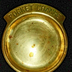 Brass Pocket Change Dish aprox 5" diameter - Picture 1 of 6
