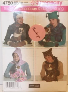Women's & DOG coats hat, mittens, scarves, Simplicity #4780 Uncut Elaine Heigl - Picture 1 of 3
