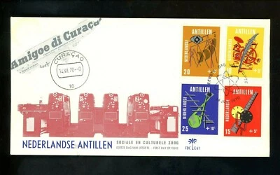 Postal History Netherlands Antilles FDC #B101-B104 Media film radio press 1970 - Image 1 of 2