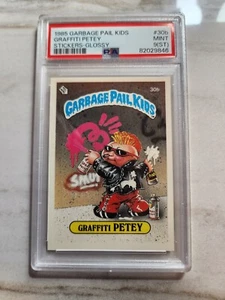 1985 Garbage Pail Kids #30b Graffiti Petey Glossy PSA 9(ST) GPK OS1 Sticker Card - Picture 1 of 6