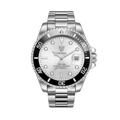 Reloj automático para hombre blanco y plateado con fecha Foto 1 de 4