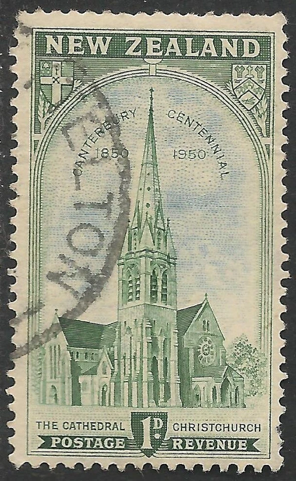 New Zealand #274 (A110) VF USED - 1950 1p Cathedral at Christchurch - Image 1 of 1