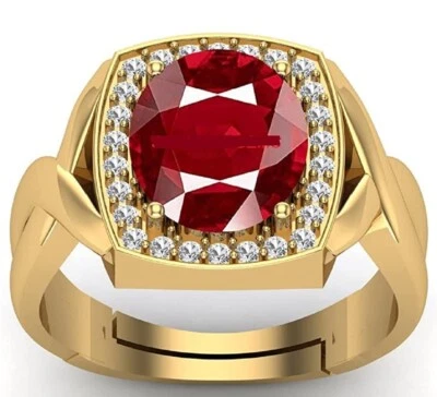 Anillo 7,25 Ratti 6,00 quilates rubí natural/piedra de nacimiento manik/astrología/rashi ratan Foto 1 de 4